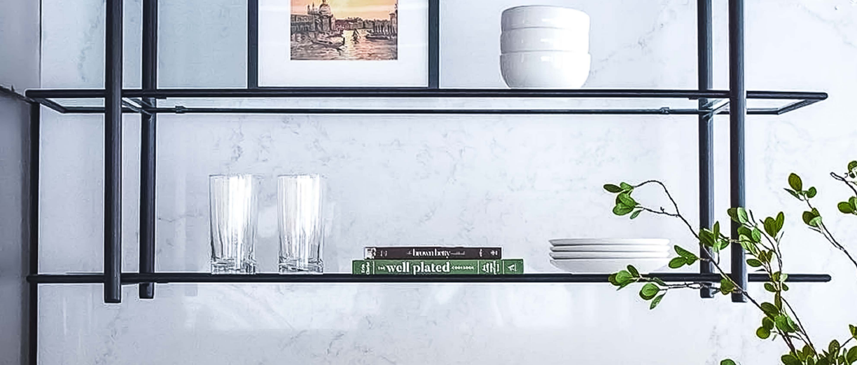 Wall Units Glass Shelving HOMCOM 5 Tier Wall Display Shelf Unit