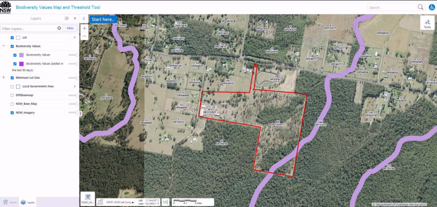 Showing areas of biodiversity - Euc. spp. ironwood timber mill near Taree Australia
