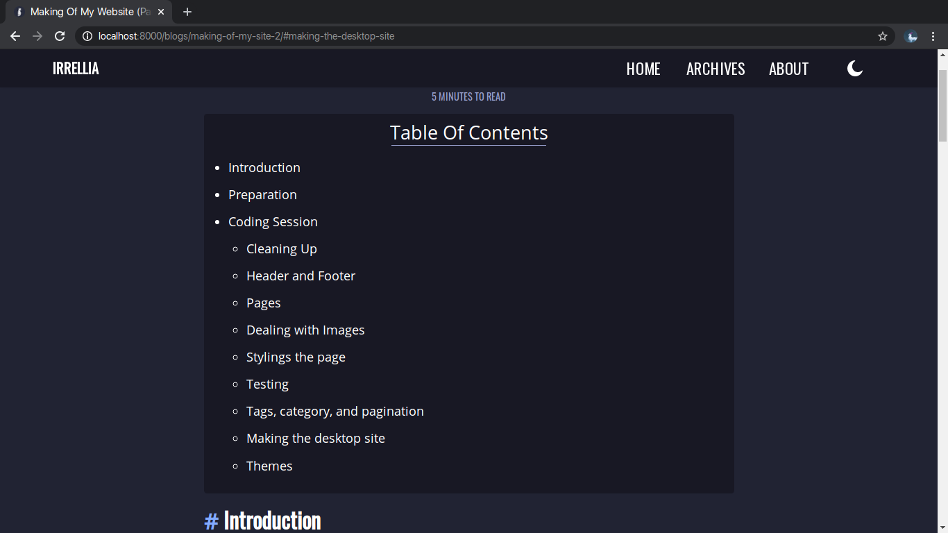 Table of Contents