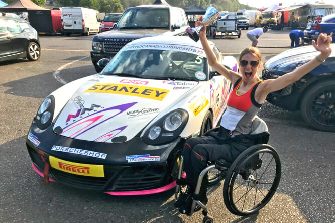 nathalie with race car
