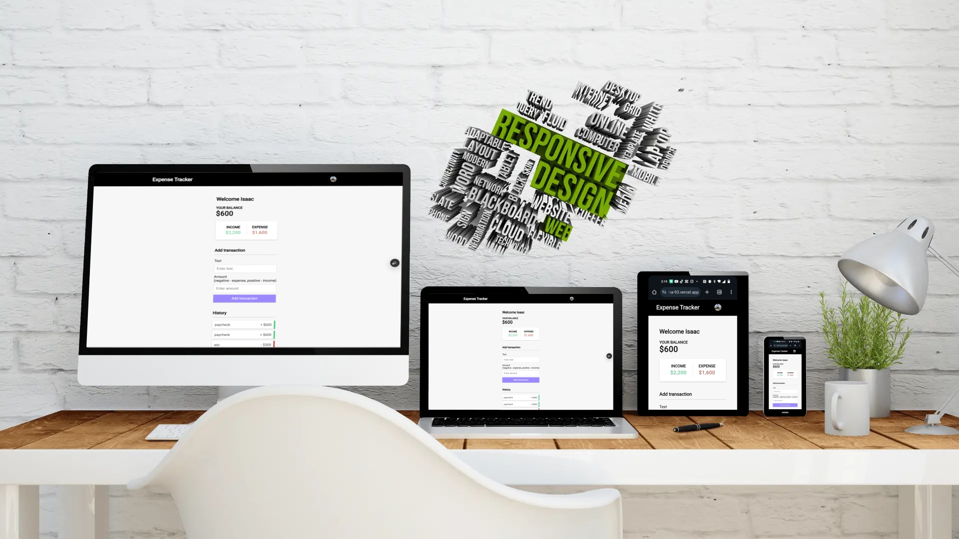 Expense Tracker - Track your Expenses App - Responsive showcase