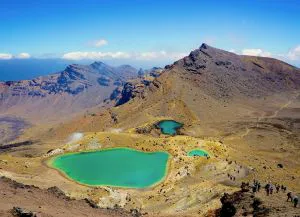 view of mountains and cyan lakes in New Zealand