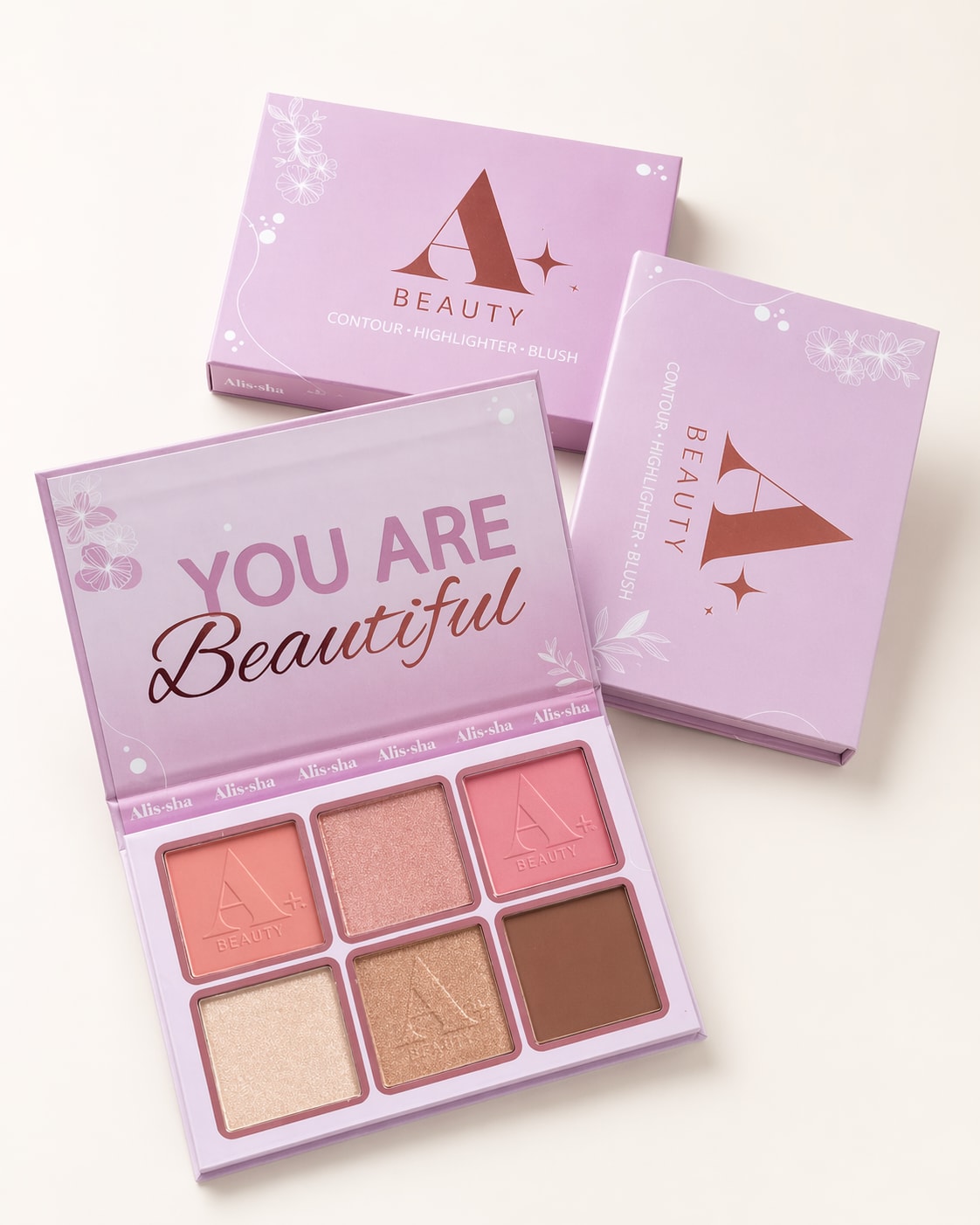Alis-sha Beauty Contour + Highlighter + Blush Palette - Warm Neutrals