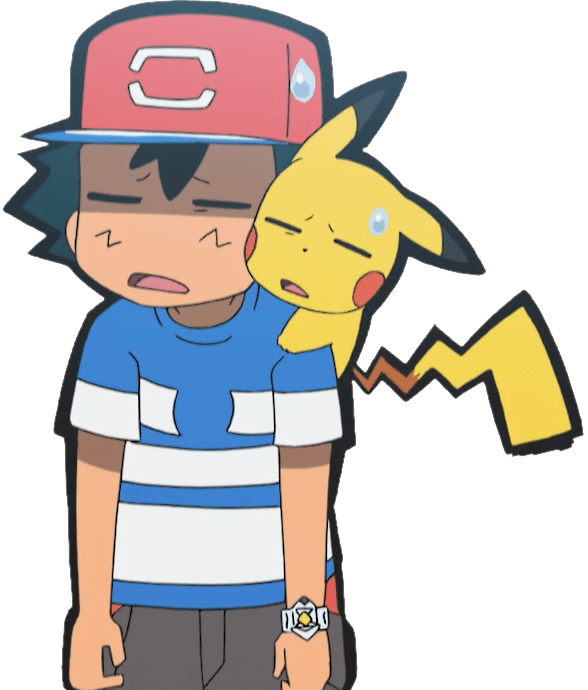ash and pikachu sad