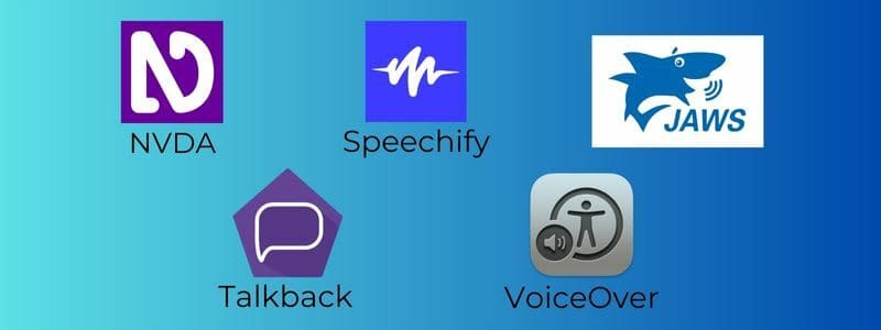 icons of all screen readers mentioned