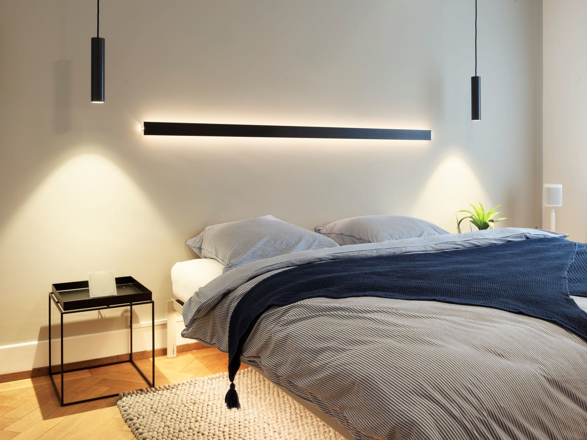 Beleuchtung im Schlafzimmer im Loxone Smart Home Showroom