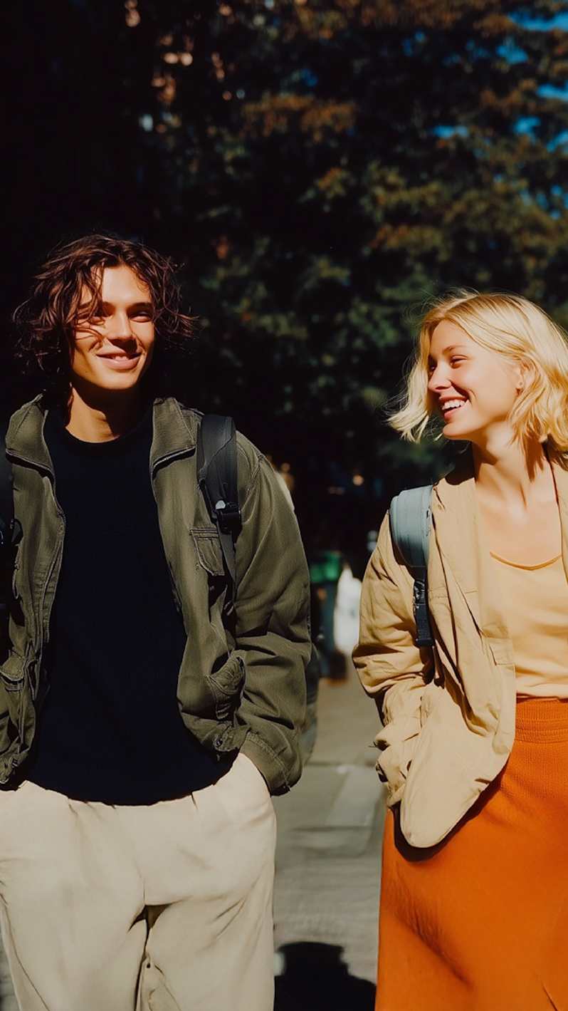 nje grup studentesh duke ecur te lumtur