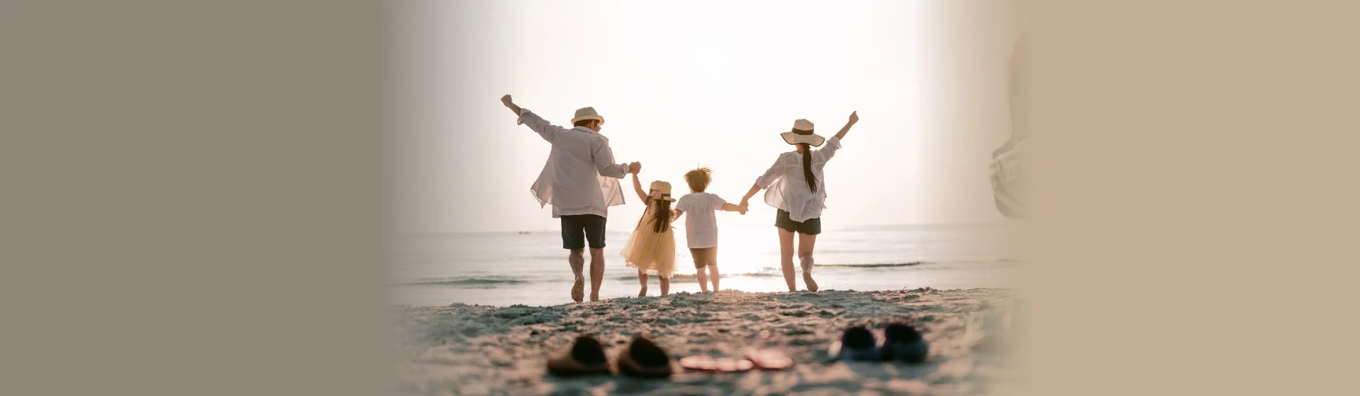 happy family in the beach