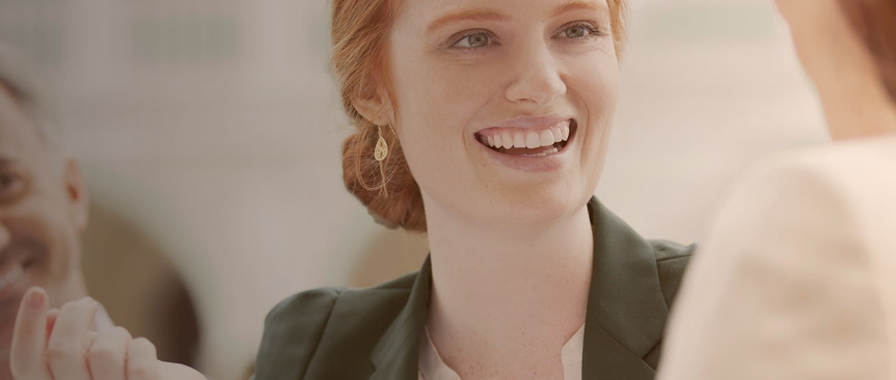 smiling red hair professional