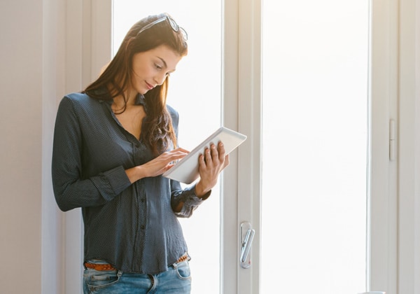 girl in tablet