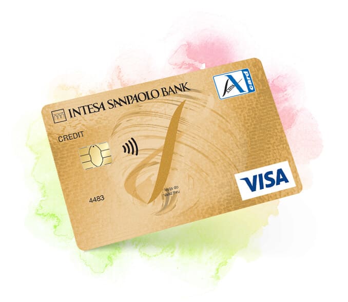 The image shows a gold card with deferred payment Activa Mastercard.