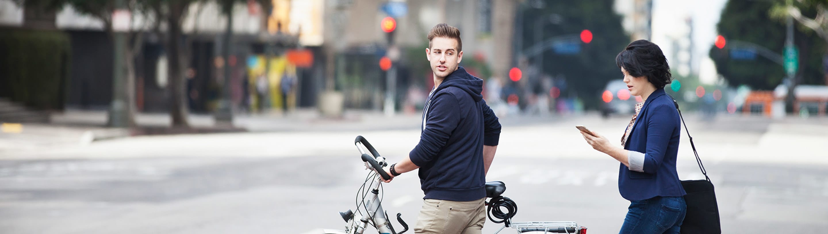 A bike in the middle of town