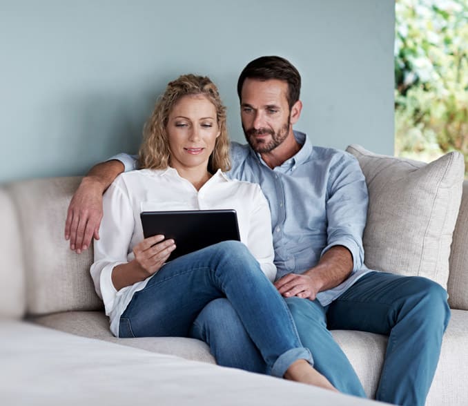 Woman on the couch in the living room