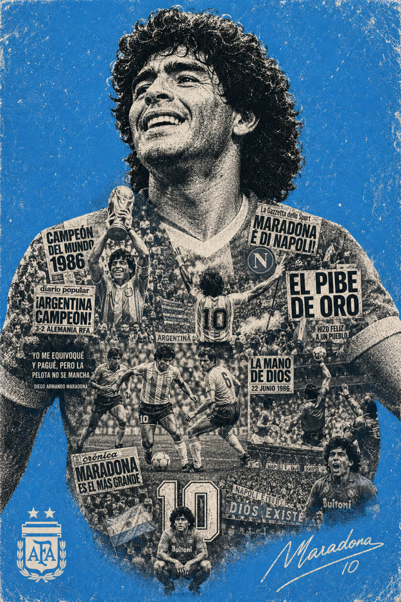 Póster moderno vintage de memorabilia deportiva y musical — variante del prompt para Image 2