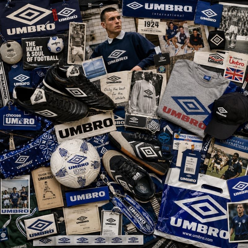 Collage visual de universo de marca UMBRO — prompt para Image 2