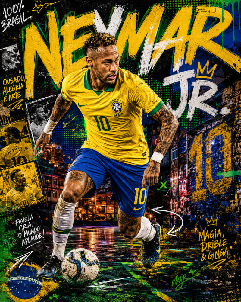 Póster urbano de fútbol de James Rodríguez — variante del prompt para Image 2