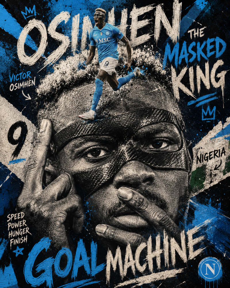Póster editorial de fútbol con estilo punk collage — variante del prompt para Image 2