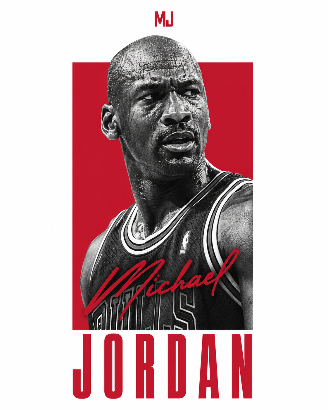 Michael Jordan en póster digital minimalista — Image 2 (3:4)