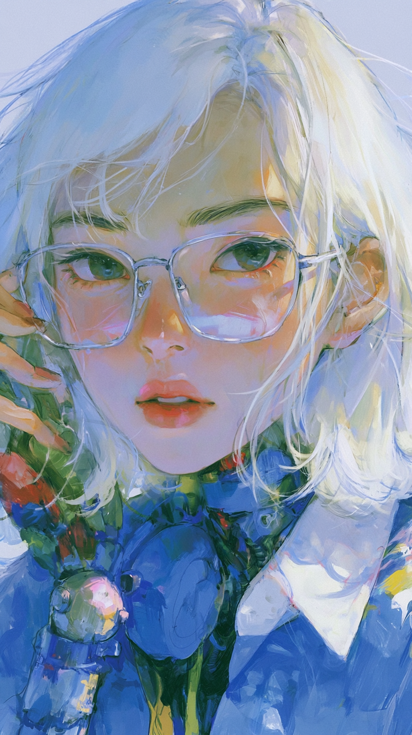 Retrato ilustrado futurista de mujer biomecánica — Midjourney v8 (9:16)