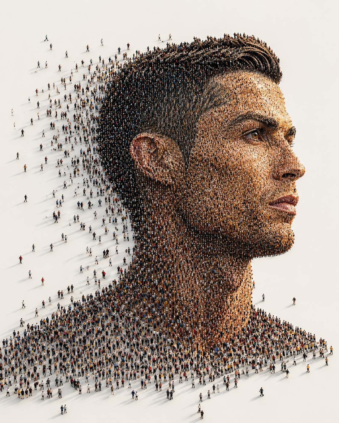 Retrato surrealista formado por una multitud humana — Image 2 (3:4)