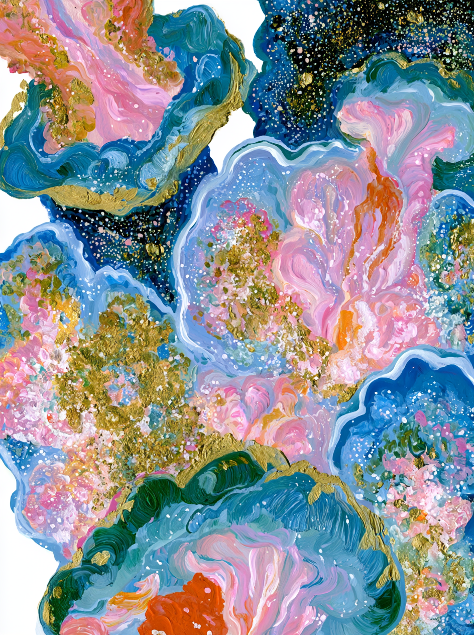 Abstract Composition of Cosmic Jellyfish — Midjourney v7 (3:4)