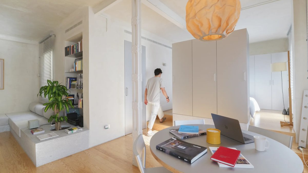 Madrid Architect Transforms Tiny Flat into Open, Multi-Functional Home Madrid Architect Transforms Tiny Flat into Open, Multi-Functional Home - tiny flat renovation