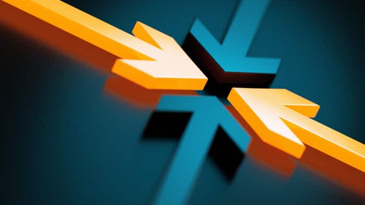 Small firms need an integrator role to fix workflow failures Four colorful arrows converging into a central point, illustrating how a fractional integrator for law firms aligns and strea