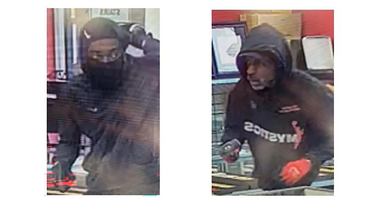 Four Sought in 600K Jewelry Heist Surveillance images of robbery suspects.