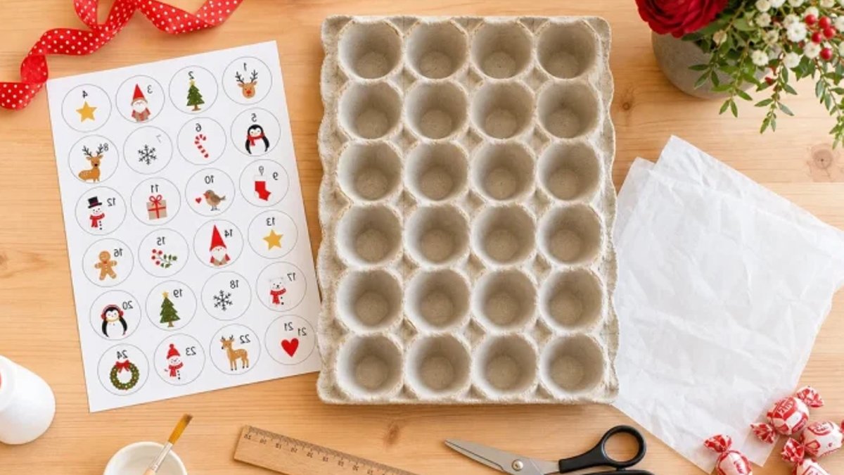 DIY Egg Carton Advent Calendar Offers Festive Surprises Daily - advent calendar