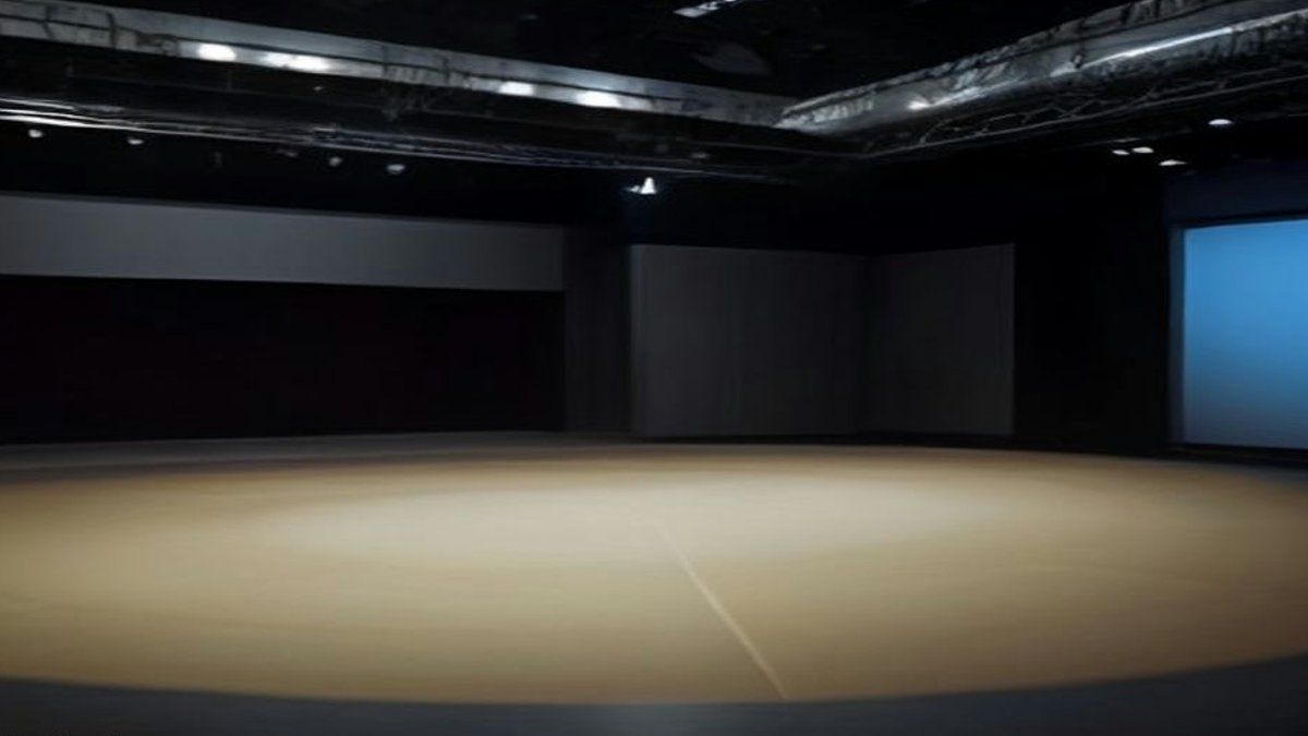 Television studio debate set.