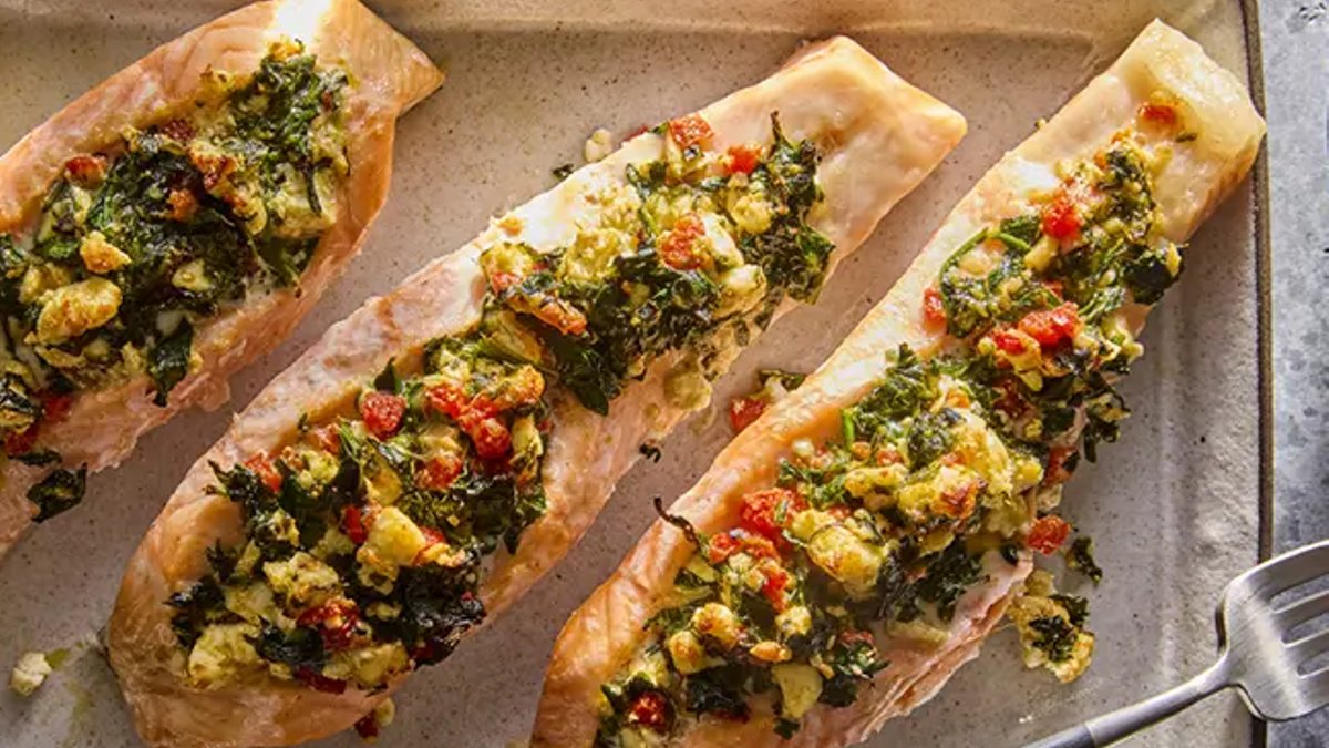 Easy Mediterranean Stuffed Salmon Recipe Delivers Restaurant-Worthy Flavor - mediterranean salmon recipe