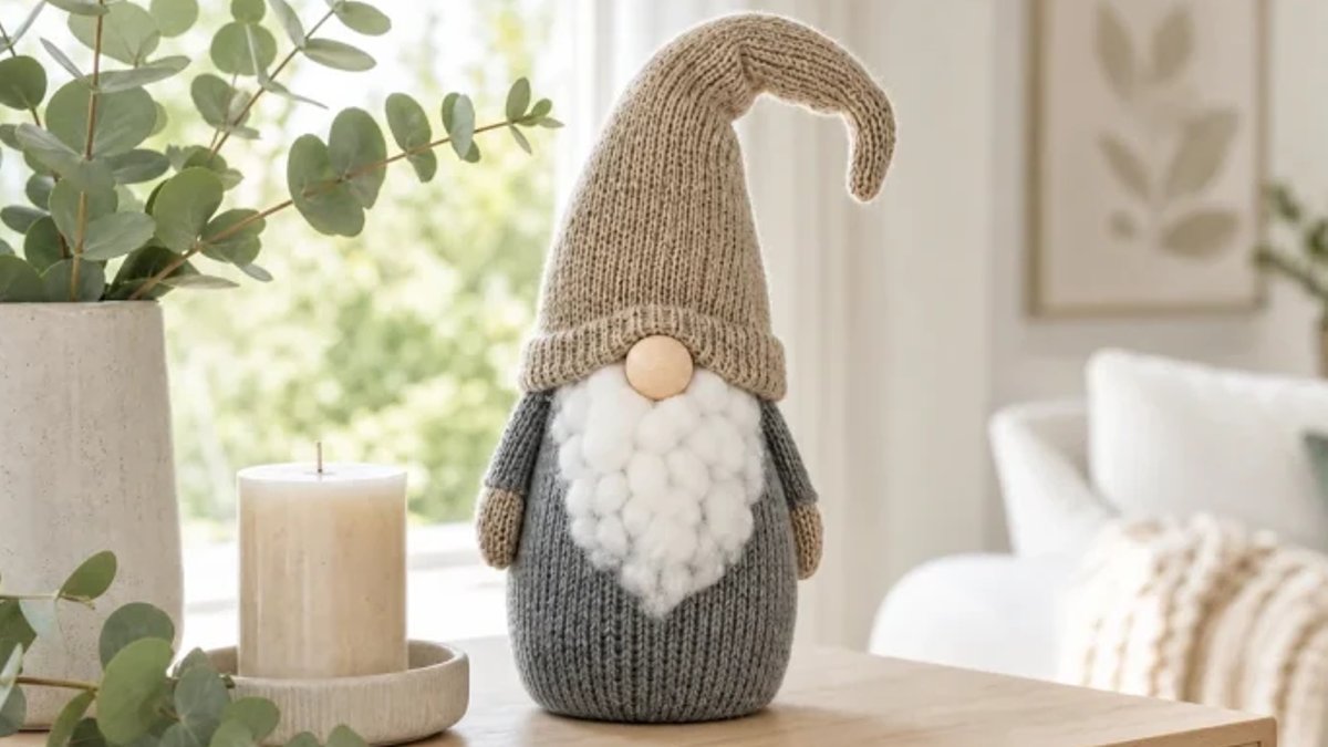 No-sew sock gnome: one lonely sock becomes the star of your holiday decor.