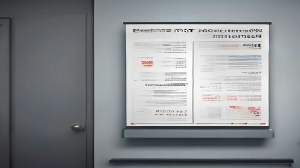 Hospital price list posters on wall.