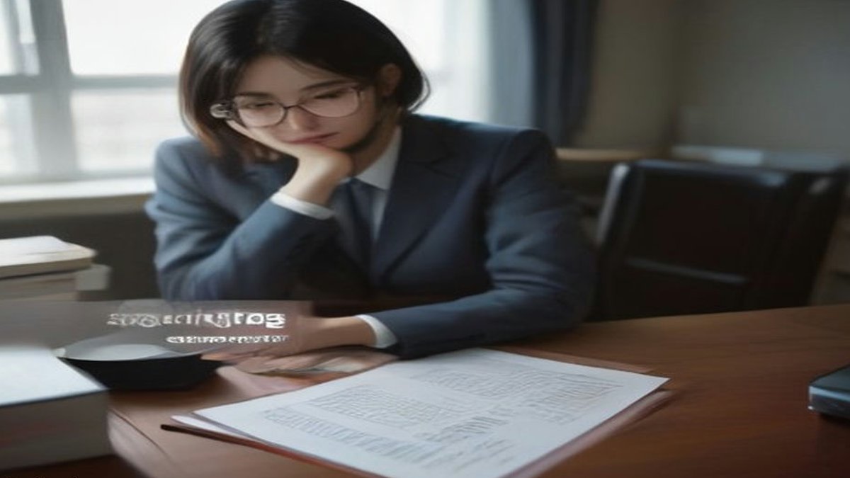 Tax accountant at desk.