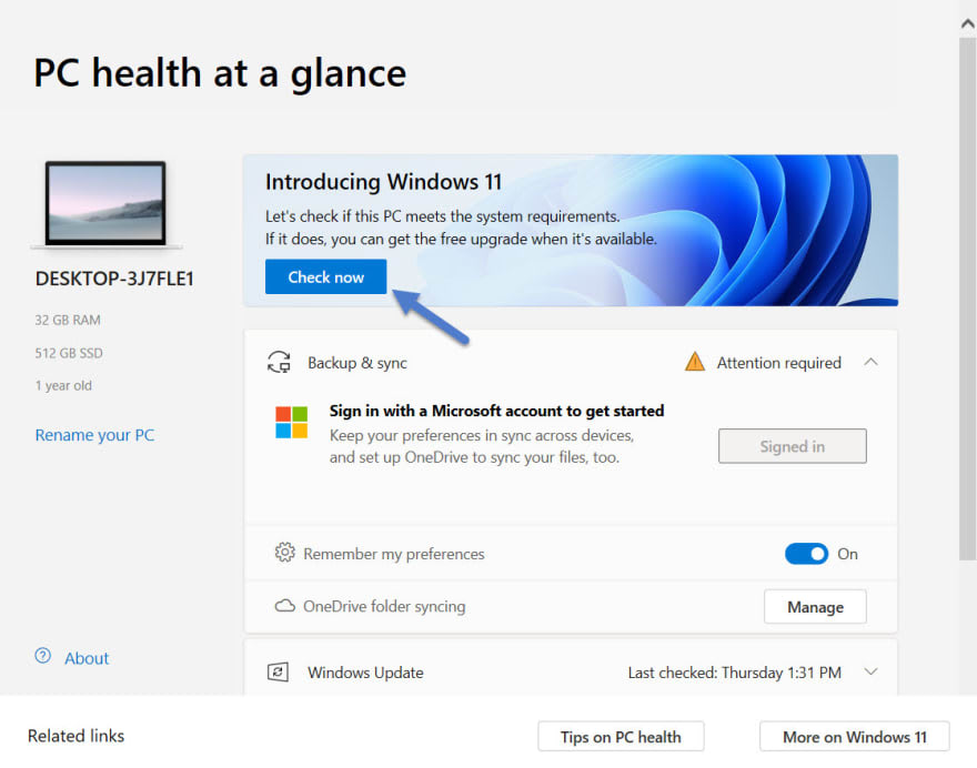Windows 11: সিস্টেম রিকোয়্যারমেন্টস, ফিচারস 4 Windows 11 System Requirements Checker