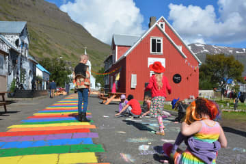 Rainbow Street in Seyðisfjörður