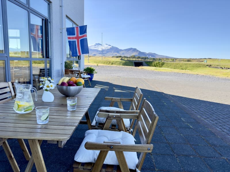 Cold drinks, outside, Hellisandur, Snæfellsnes, West Iceland