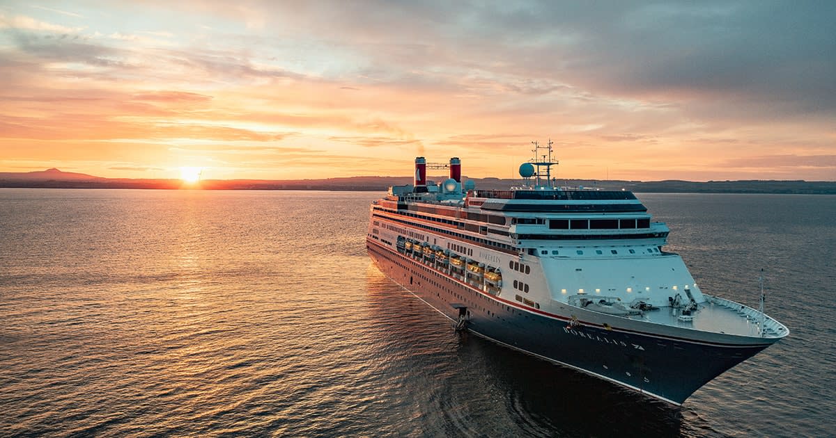 Luxury Cruise Ship at Golden Hour
