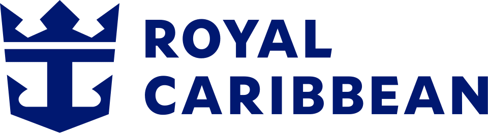 Royal Caribbean cruise line logo with crown and anchor symbol in dark blue