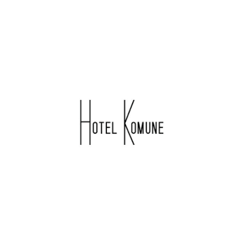 Hotel Komune logo with minimalist line design