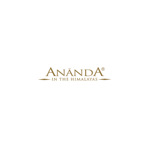 Ananda in the Himalayas luxury spa resort logo in gold text