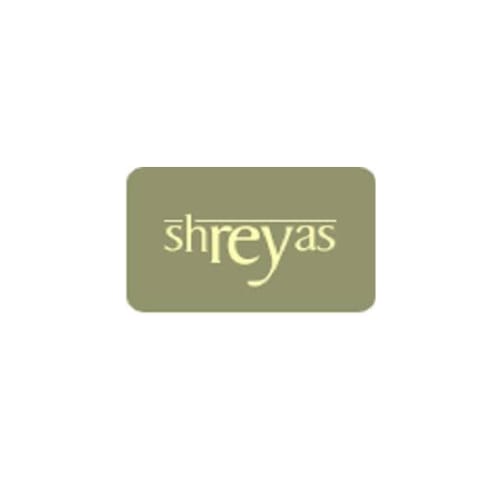 Shreyas logo on sage green rounded rectangle background