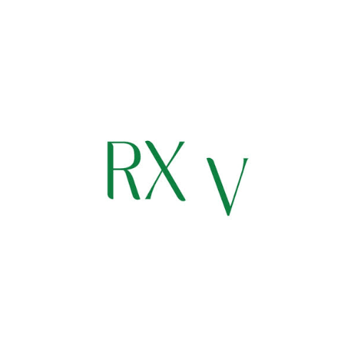 RX V text in green on white background