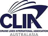 CLIA Australasia cruise lines association logo with stylized ship wave design