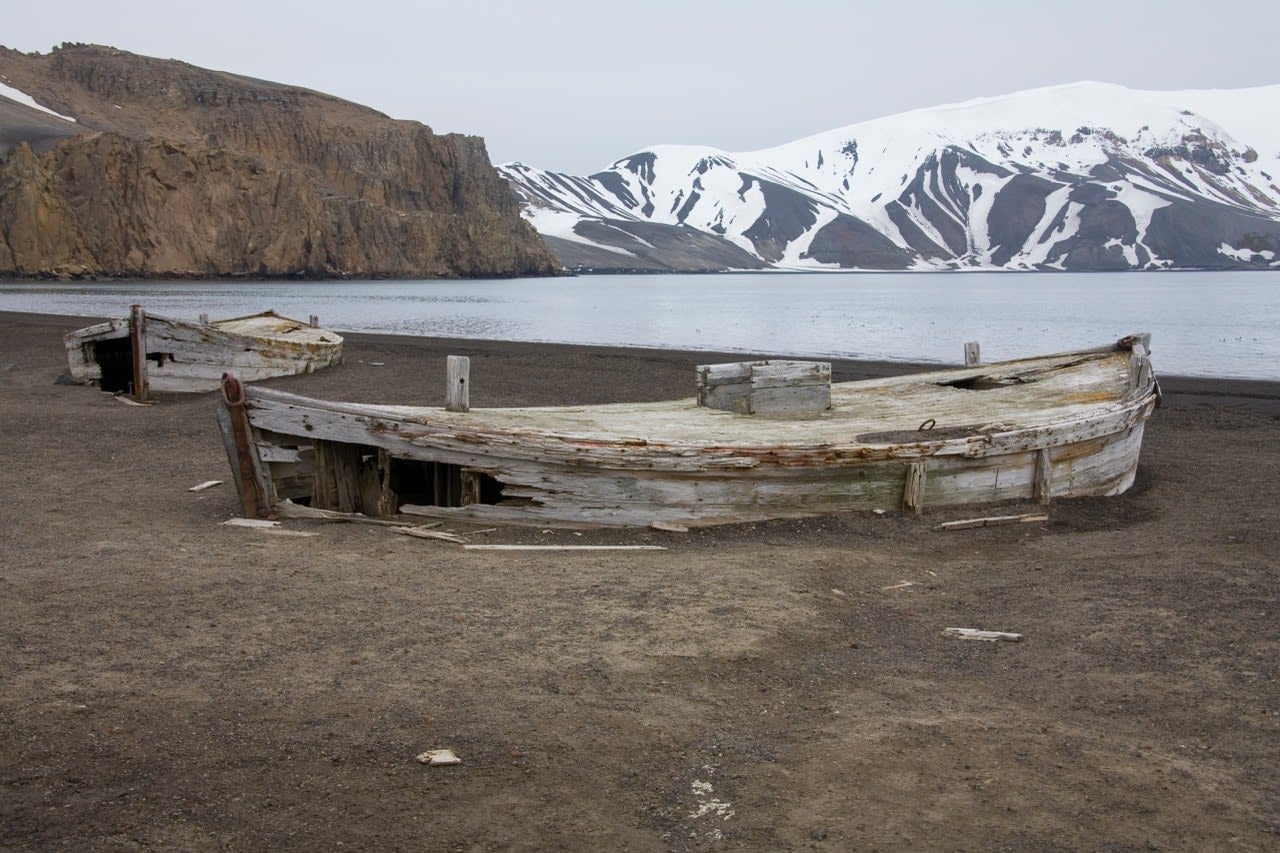 Abandoned Whaling Boats on Deception Island, Antarctica Deception Island