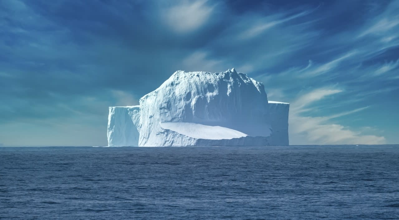 Cruise ship encountering an iceberg, drake passage, antarctica Drake Passage Crossing