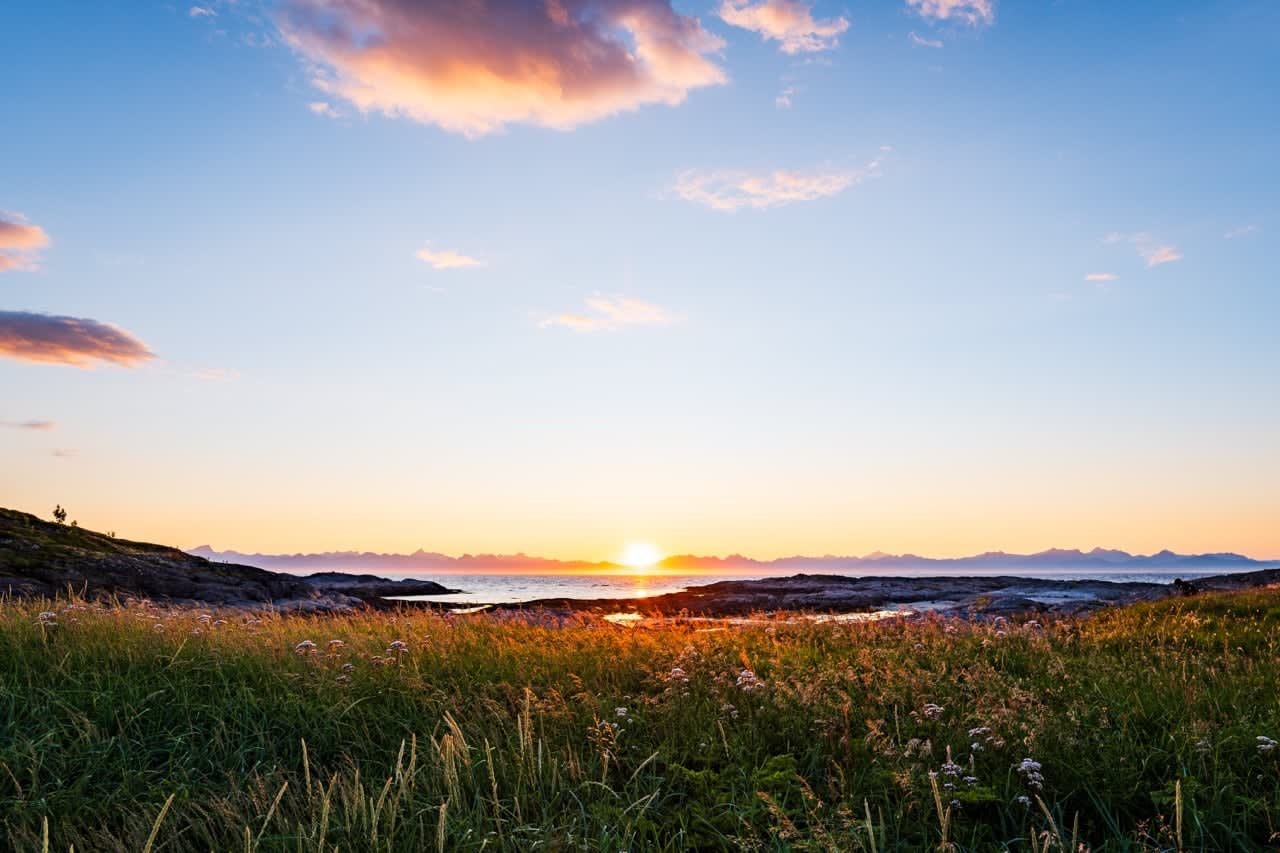 Midnight sun in the Arctic circle, Norway Midnight Sun Arctic