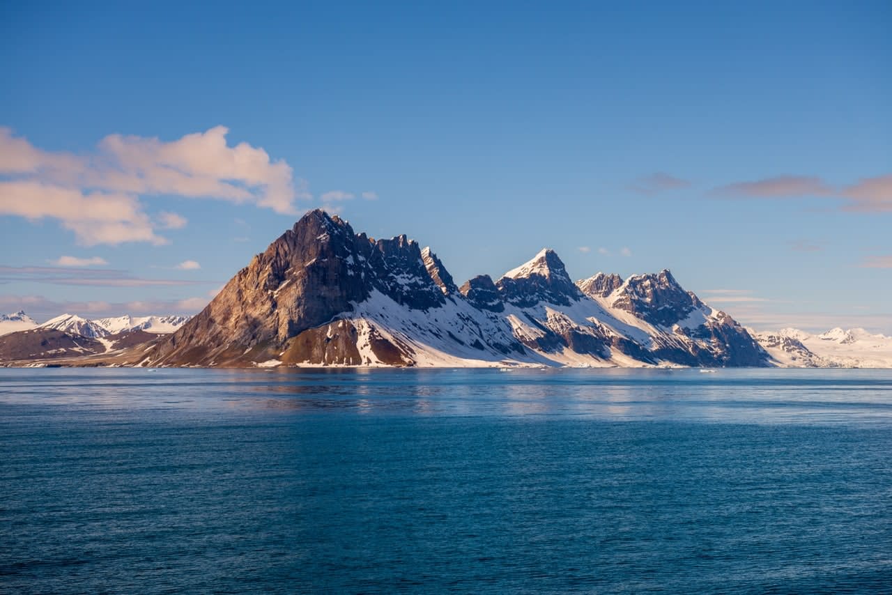 Arctic landscape with beautiful lighting in Svalbard Svalbard Norway