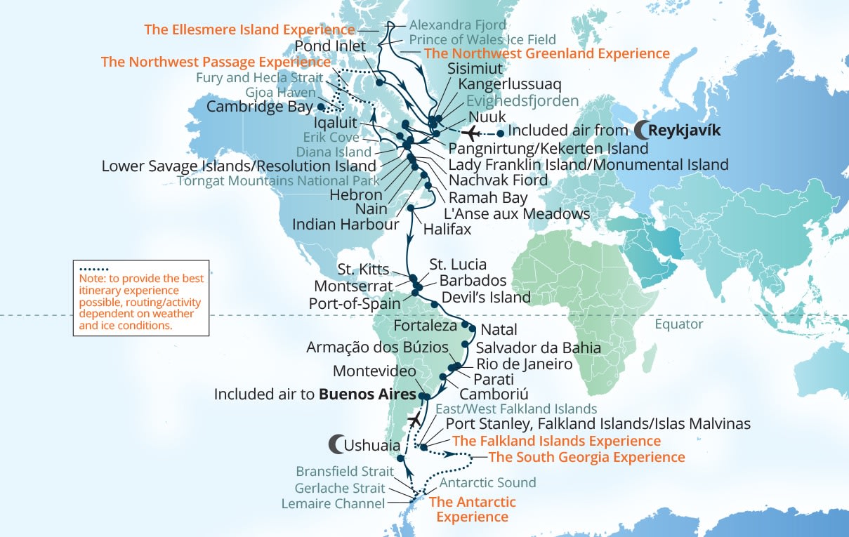 World Map of Territories and Island Possessions Antarctica Expedition Cruises