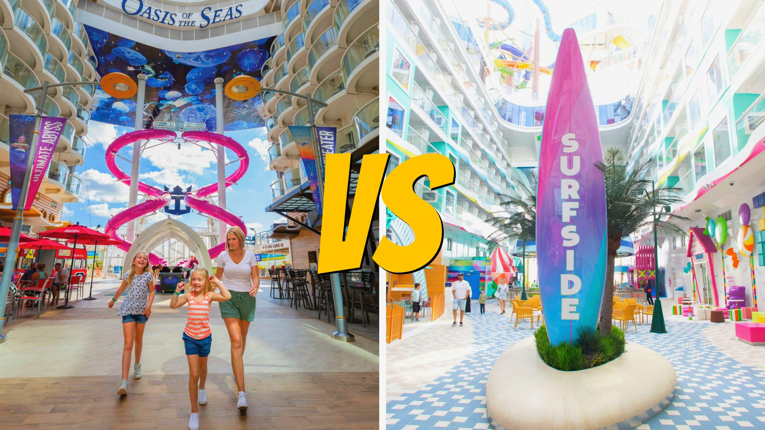 The Boardwalk Neighborhood Vs. Surfside Family Neighborhood on a Royal Caribbean Ship